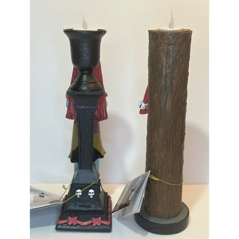 NWT Disney Nightmare Before Christmas Jack‎ & Sally Battery Lit Candle Stick Set